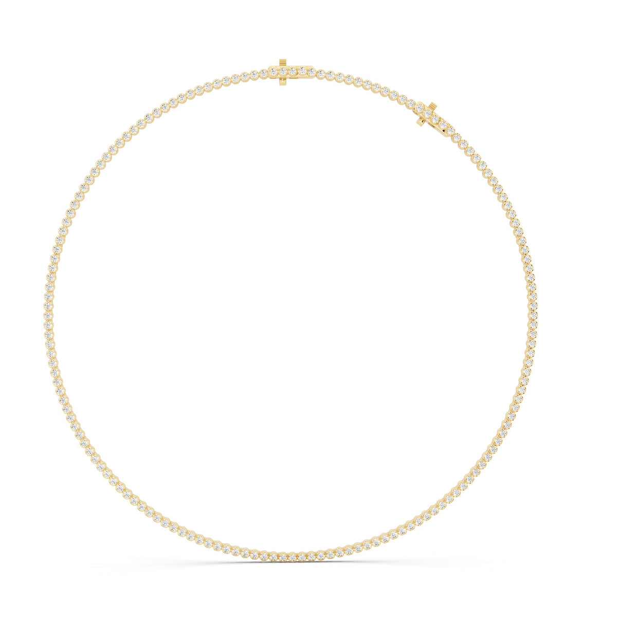 Classic Round Diamond Necklace - 14KT Gold