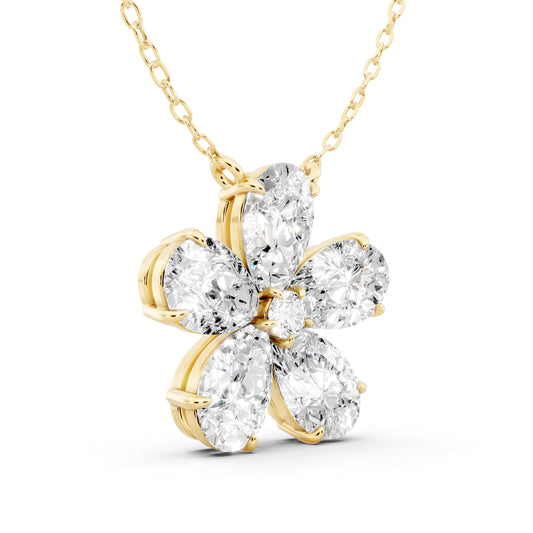 Pear Shape Lab Diamond Necklace - 14KT Gold