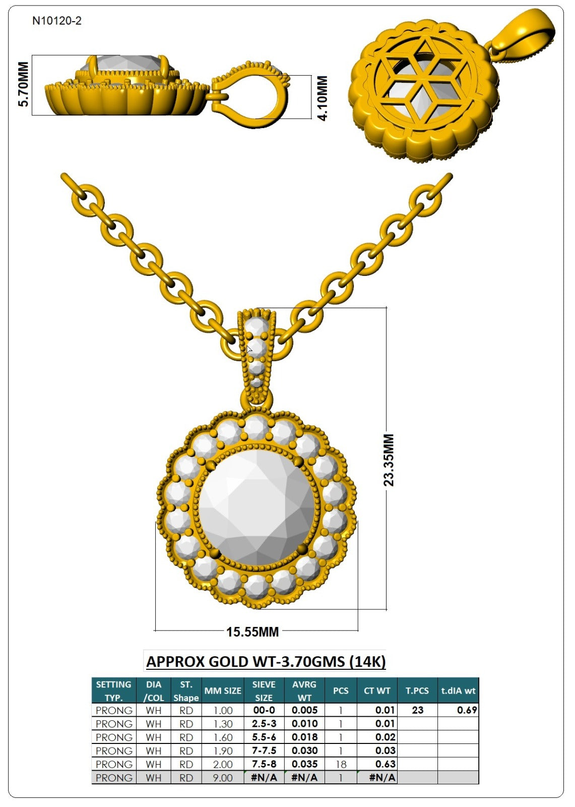 Classic Lab-Grown Diamond Necklace - 14KT Gold