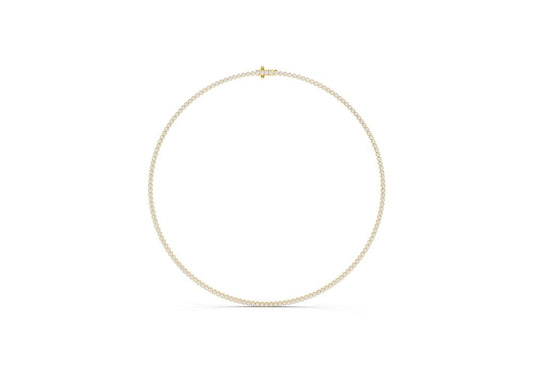 Classic Round Diamond Necklace - 14KT Gold