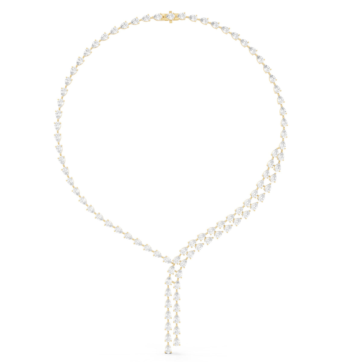 Elegant Pear Diamond Necklace - 14KT Gold