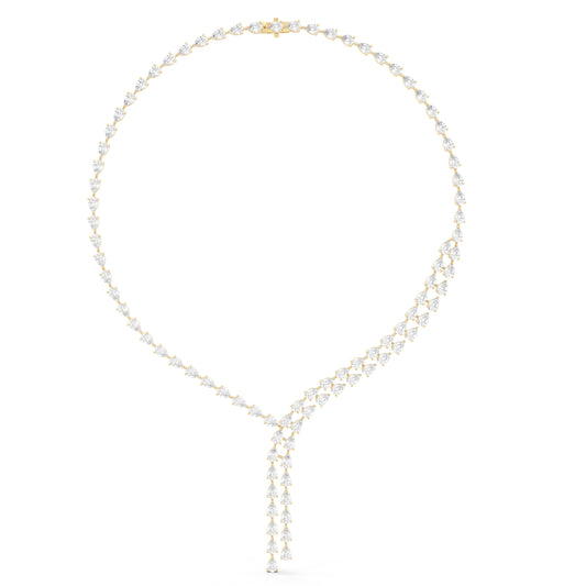 Elegant Pear Diamond Necklace - 14KT Gold
