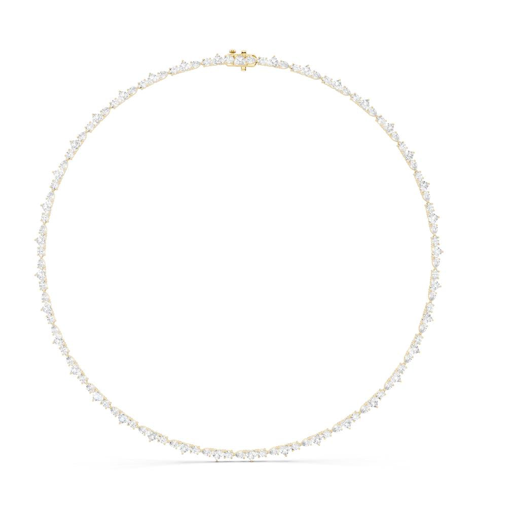 Multi Shape Diamond Necklace - 14KT Gold