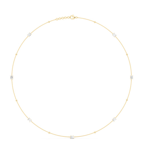 Classic Emerald Diamond Necklace - 14KT Gold