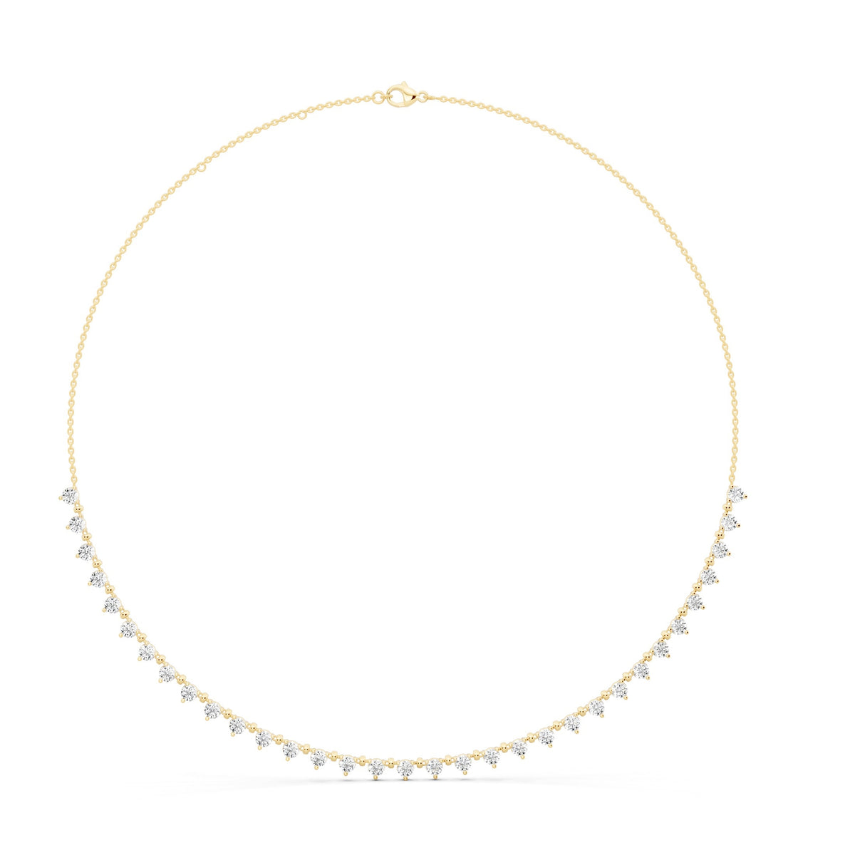 Classic Round Diamond Necklace - 14KT Gold