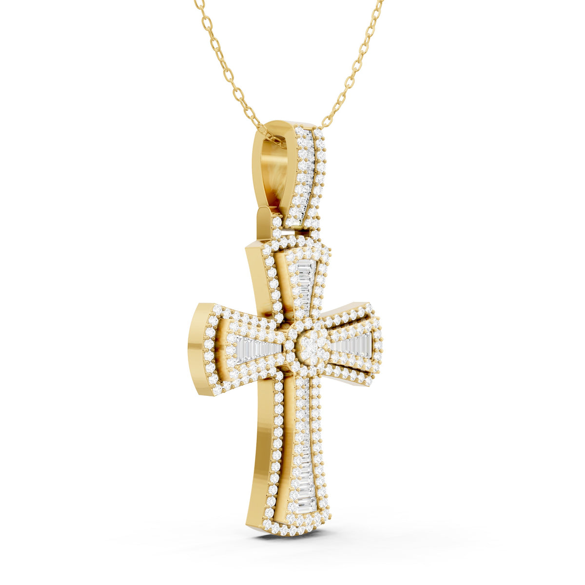 Multi Shape Lab Diamond Pendant - 14KT Gold