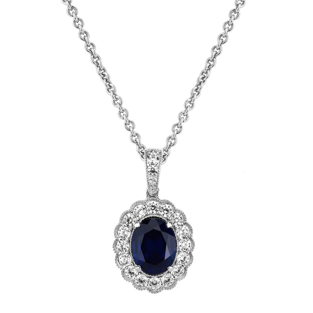 Diamond & Color Stone Pendant - 18KT Gold