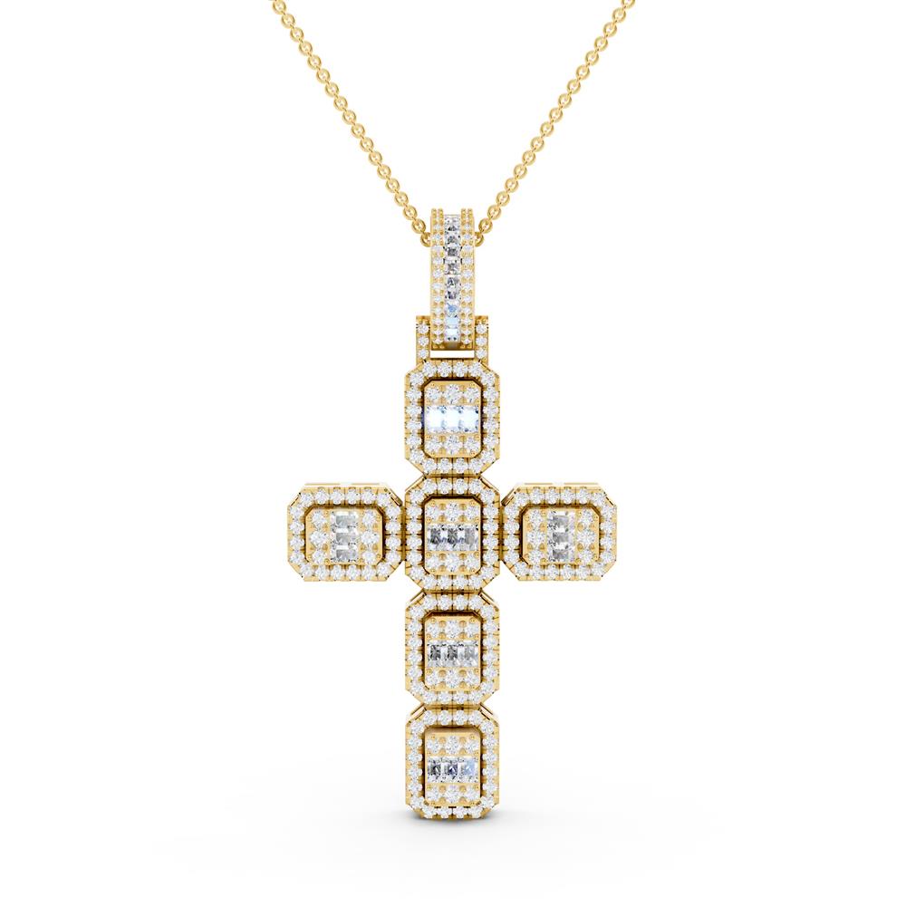 Moissanite Style Diamond Pendant - 14KT Gold