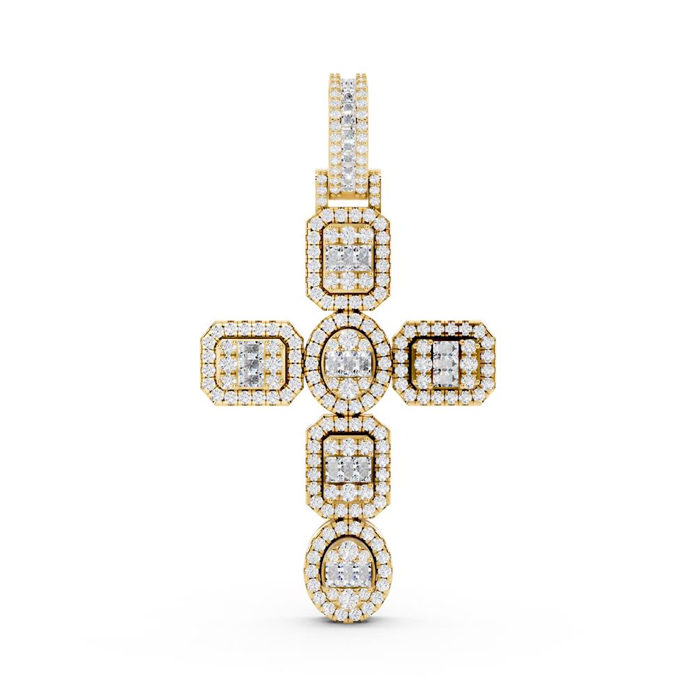 Moissanite Style Diamond Pendant - 14KT Gold