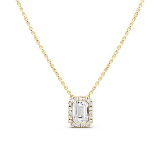 Moissanite Style Diamond Pendant - 14KT Gold