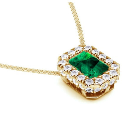 Verdant Aura Regal Pendant - 14KT Gold