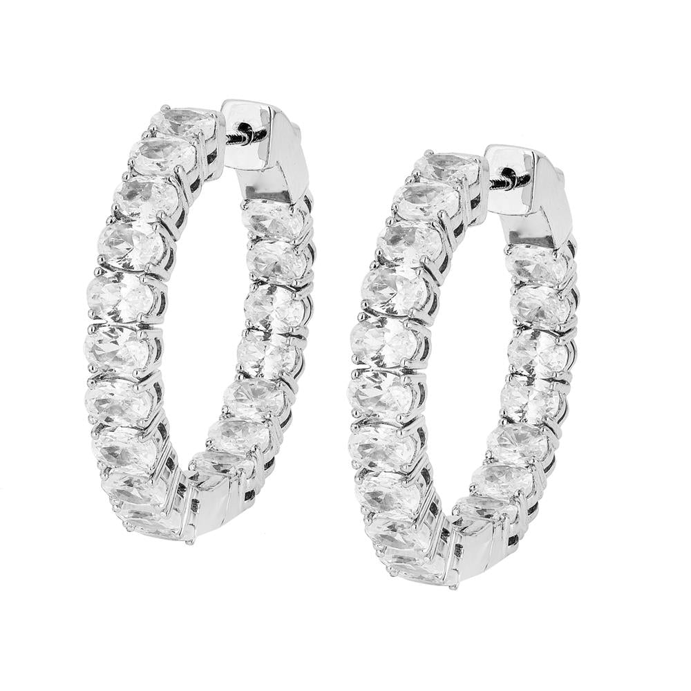 Lab-Grown Oval Diamond Luxe Back Earrings - 14KT Yellow Gold