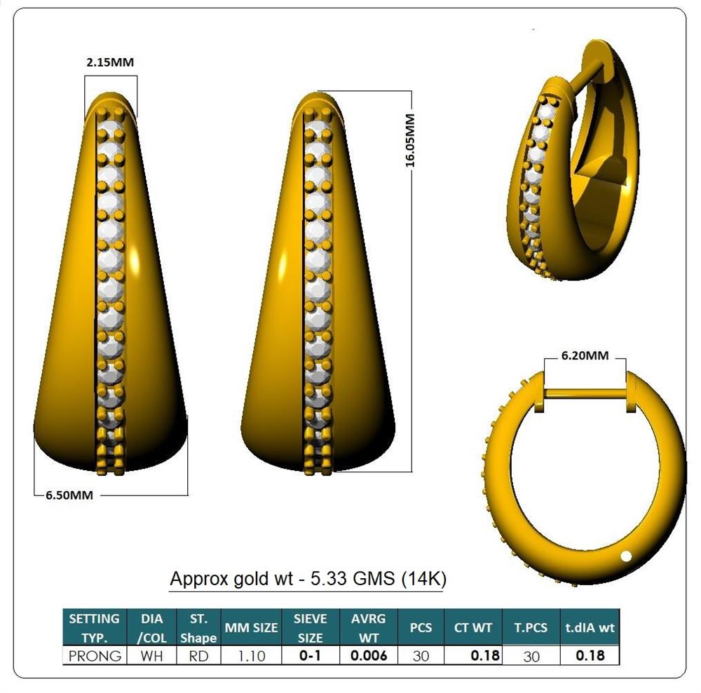 Lab-Grown Diamond Luxe Back Earrings - 14KT Yellow Gold