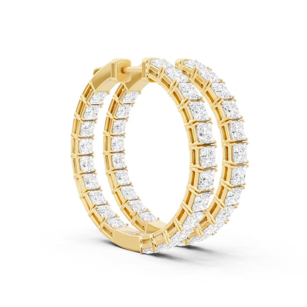 Princess Lab-Grown Diamond Luxe Back Earrings - 14KT Yellow Gold