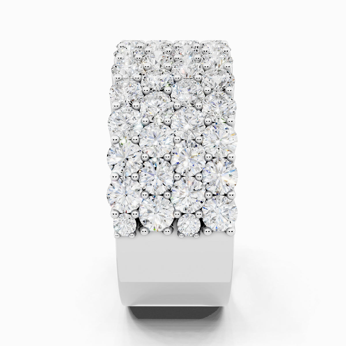 Geranium Half Eternity Round Cut Wedding Ring