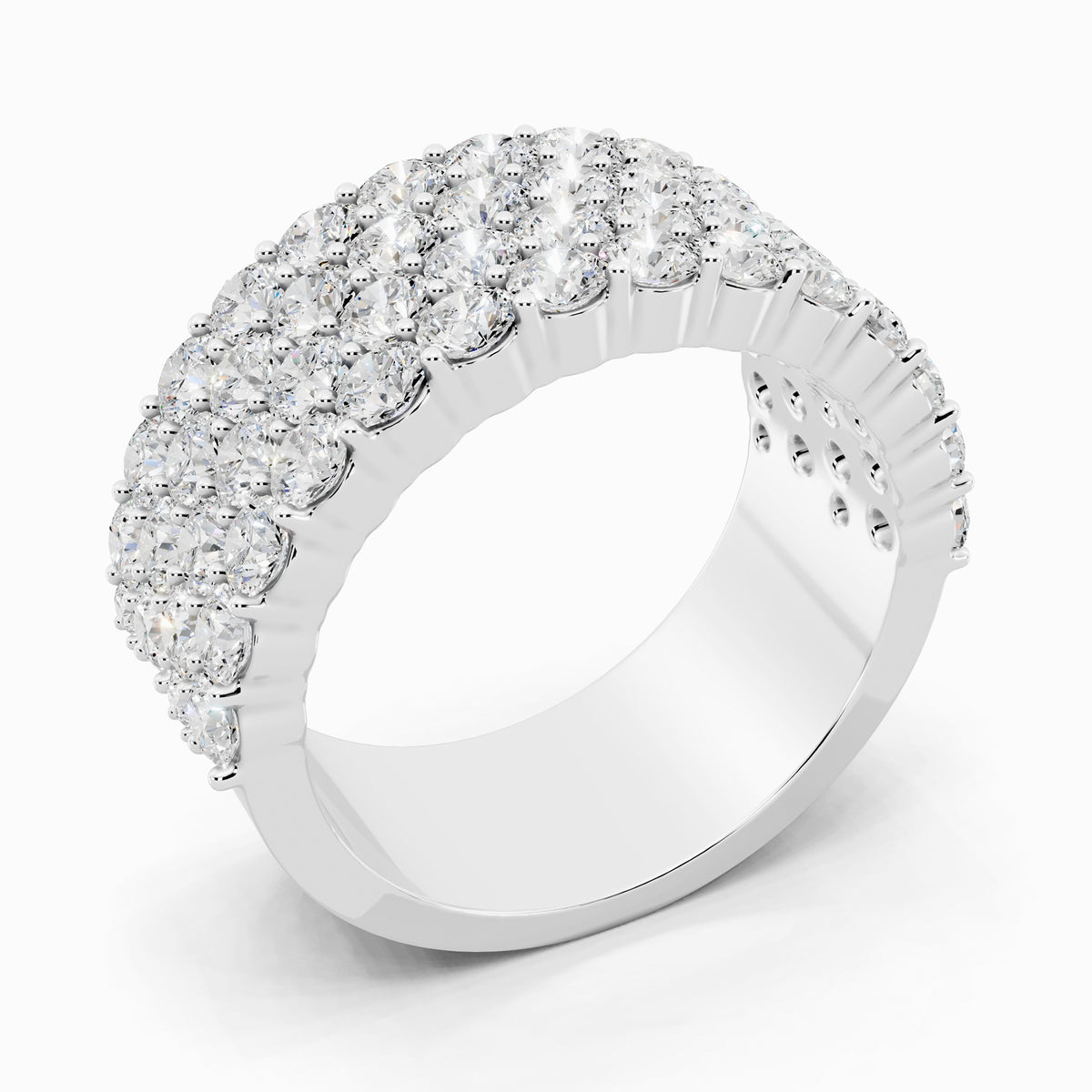 Geranium Half Eternity Round Cut Wedding Ring