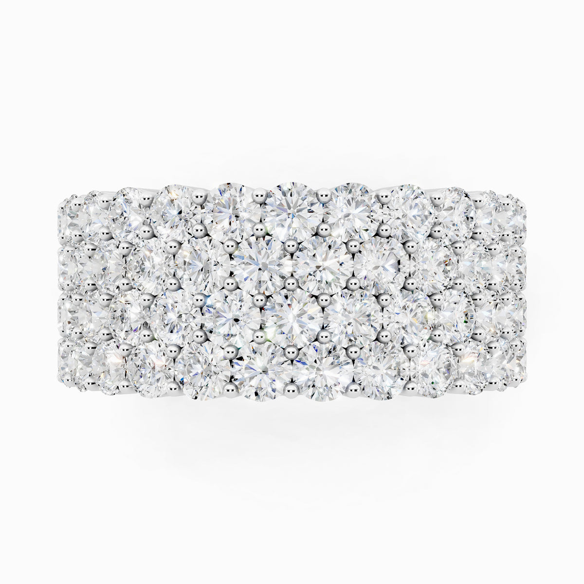 Geranium Half Eternity Round Cut Wedding Ring