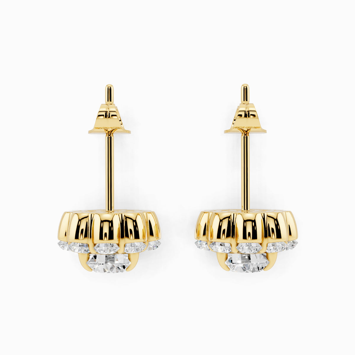Torenia Round Cut Halo Earring