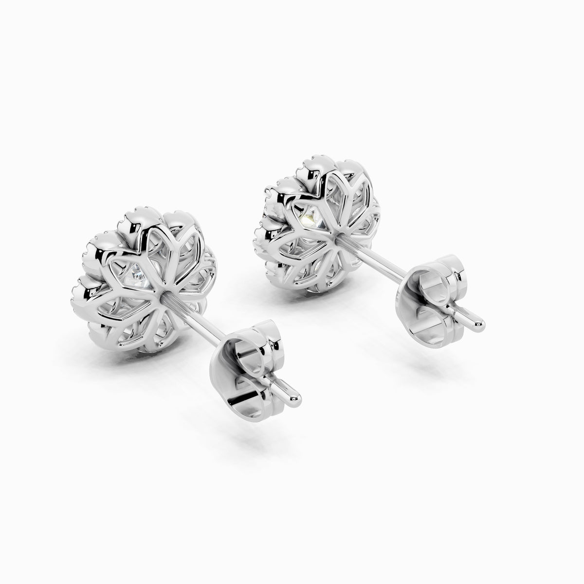 Bluet Round Cut Halo Earring
