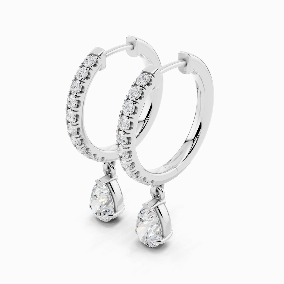 Bellis Pear Cut Hoop Earring