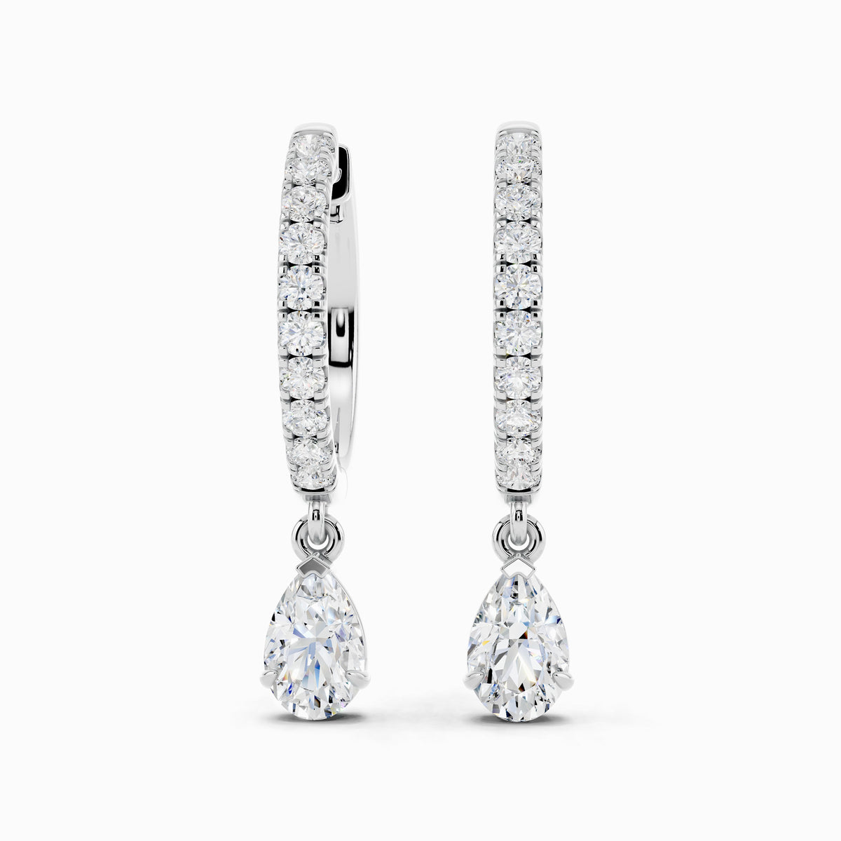 Bellis Pear Cut Hoop Earring