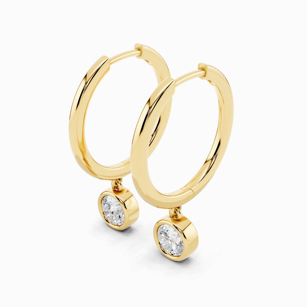 Nolana Round Cut Drop Hoop Earring