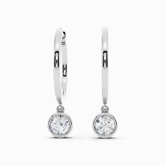 Nolana Round Cut Drop Hoop Earring