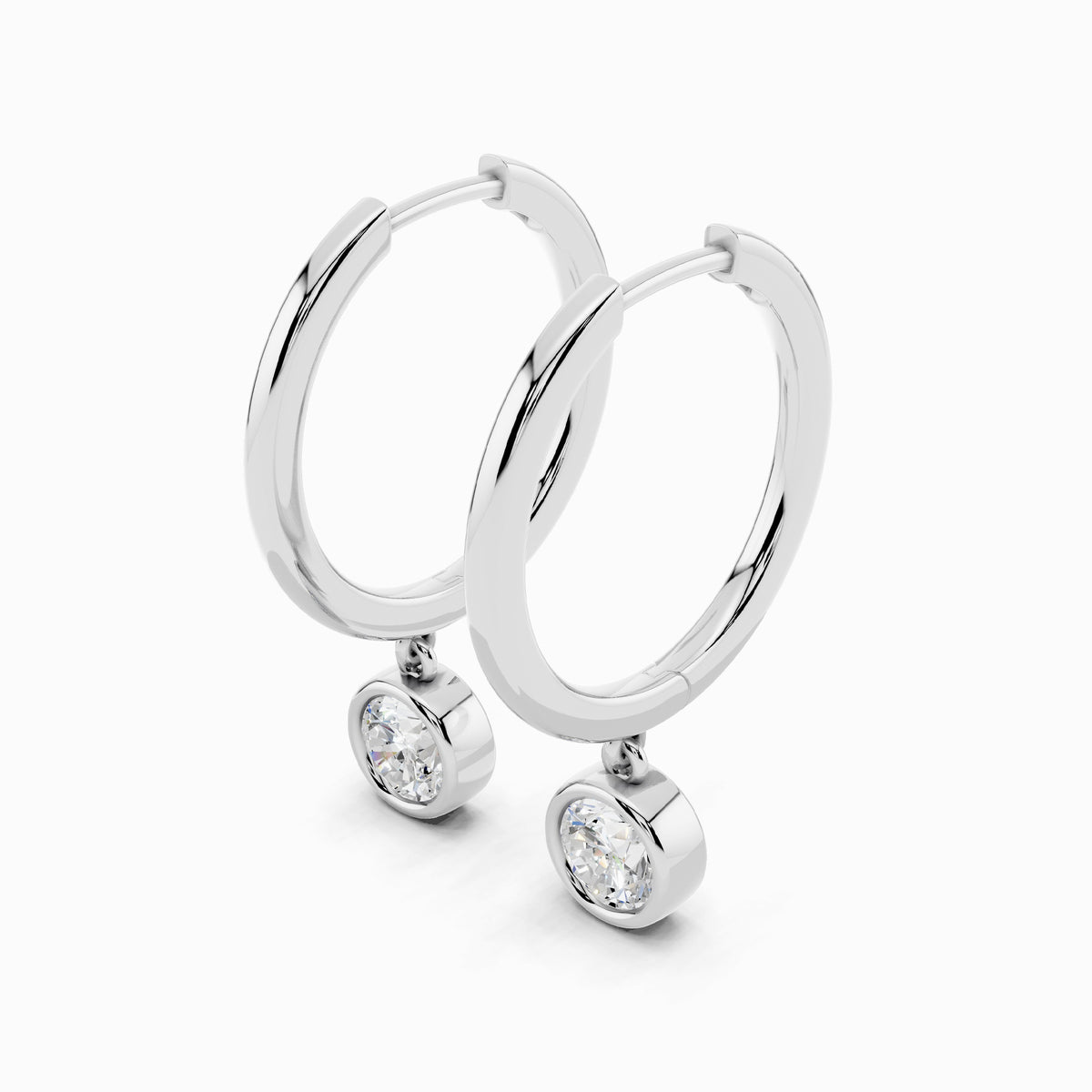 Nolana Round Cut Drop Hoop Earring