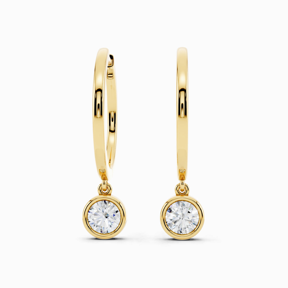 Nolana Round Cut Drop Hoop Earring