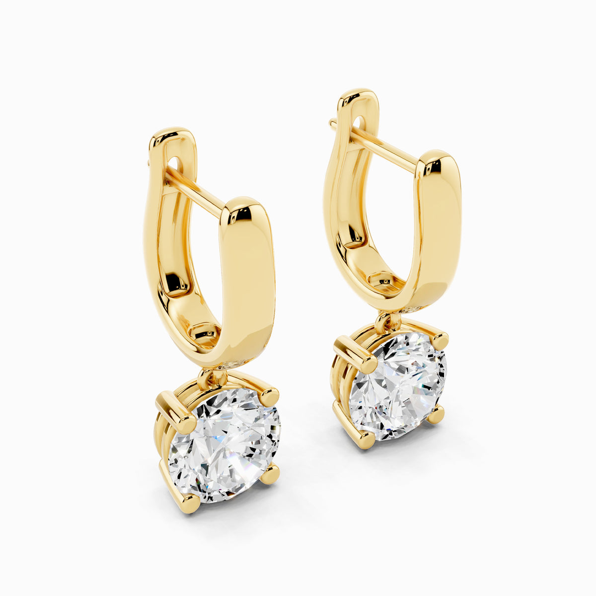 Orlaya Round Cut Drop Hoop Earring