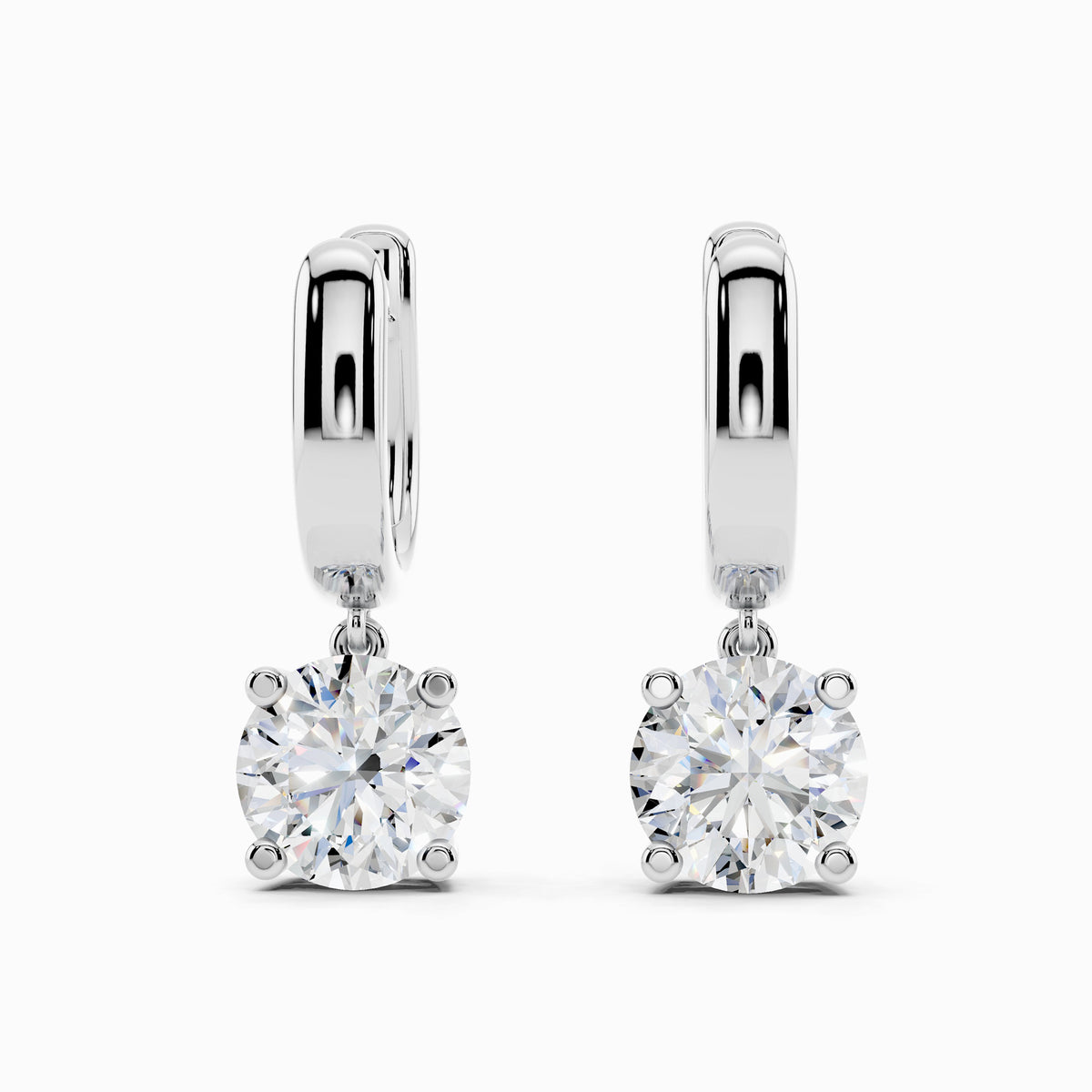 Orlaya Round Cut Drop Hoop Earring