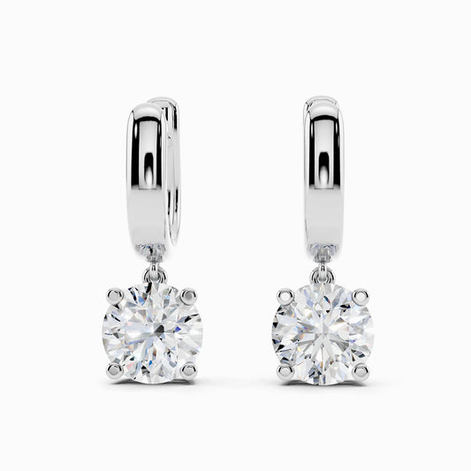 Orlaya Round Cut Drop Hoop Earring
