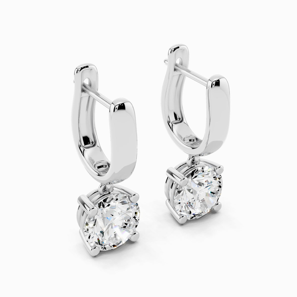 Orlaya Round Cut Drop Hoop Earring