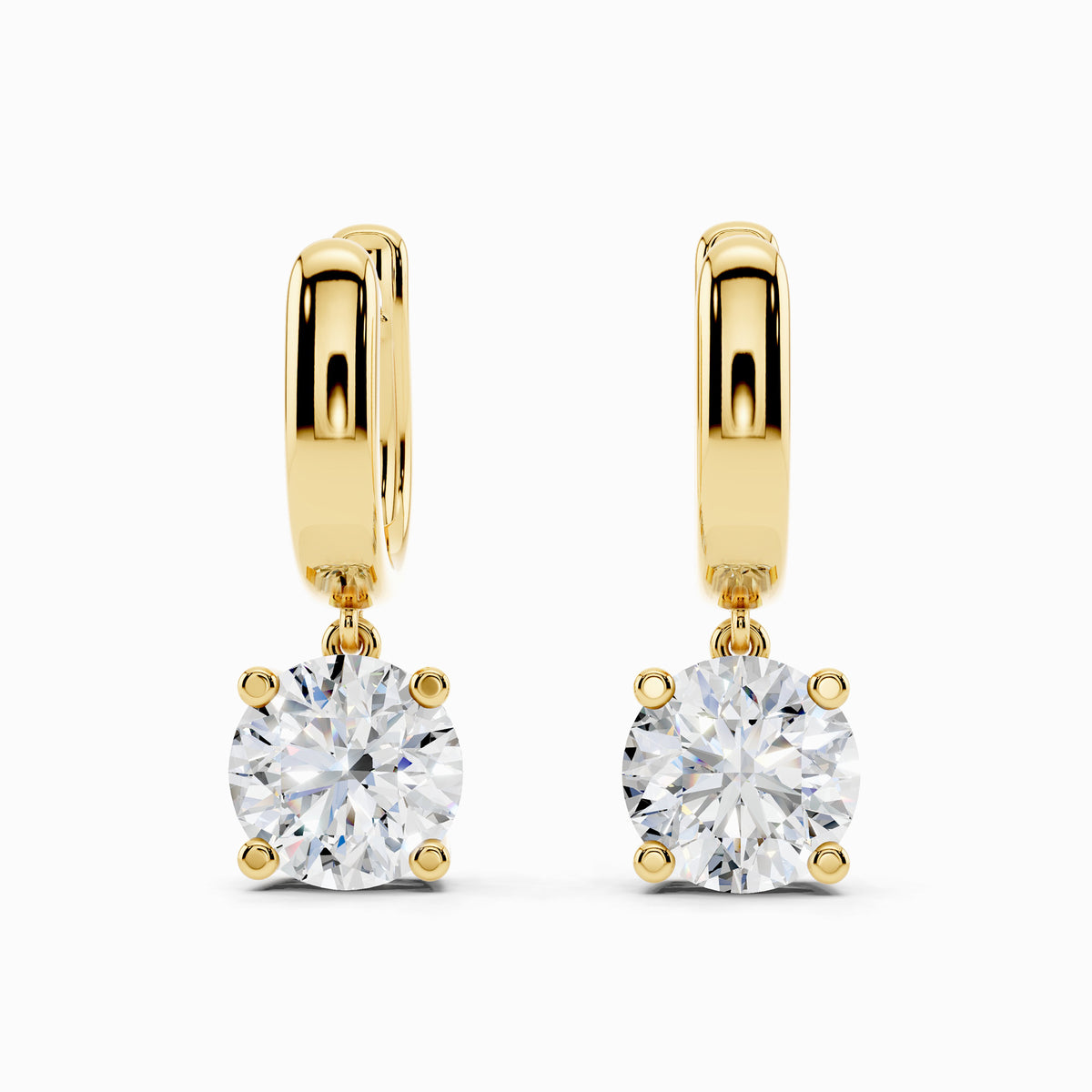 Orlaya Round Cut Drop Hoop Earring