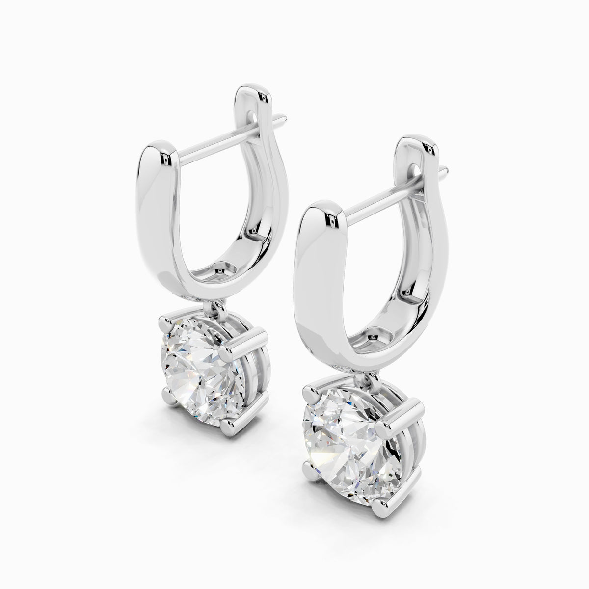 Orlaya Round Cut Drop Hoop Earring