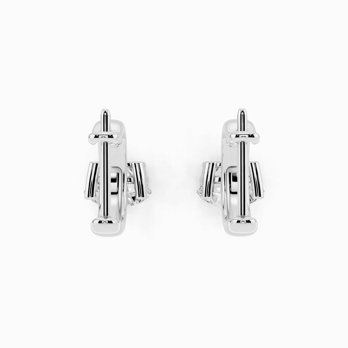 Orlaya Round Cut Drop Hoop Earring