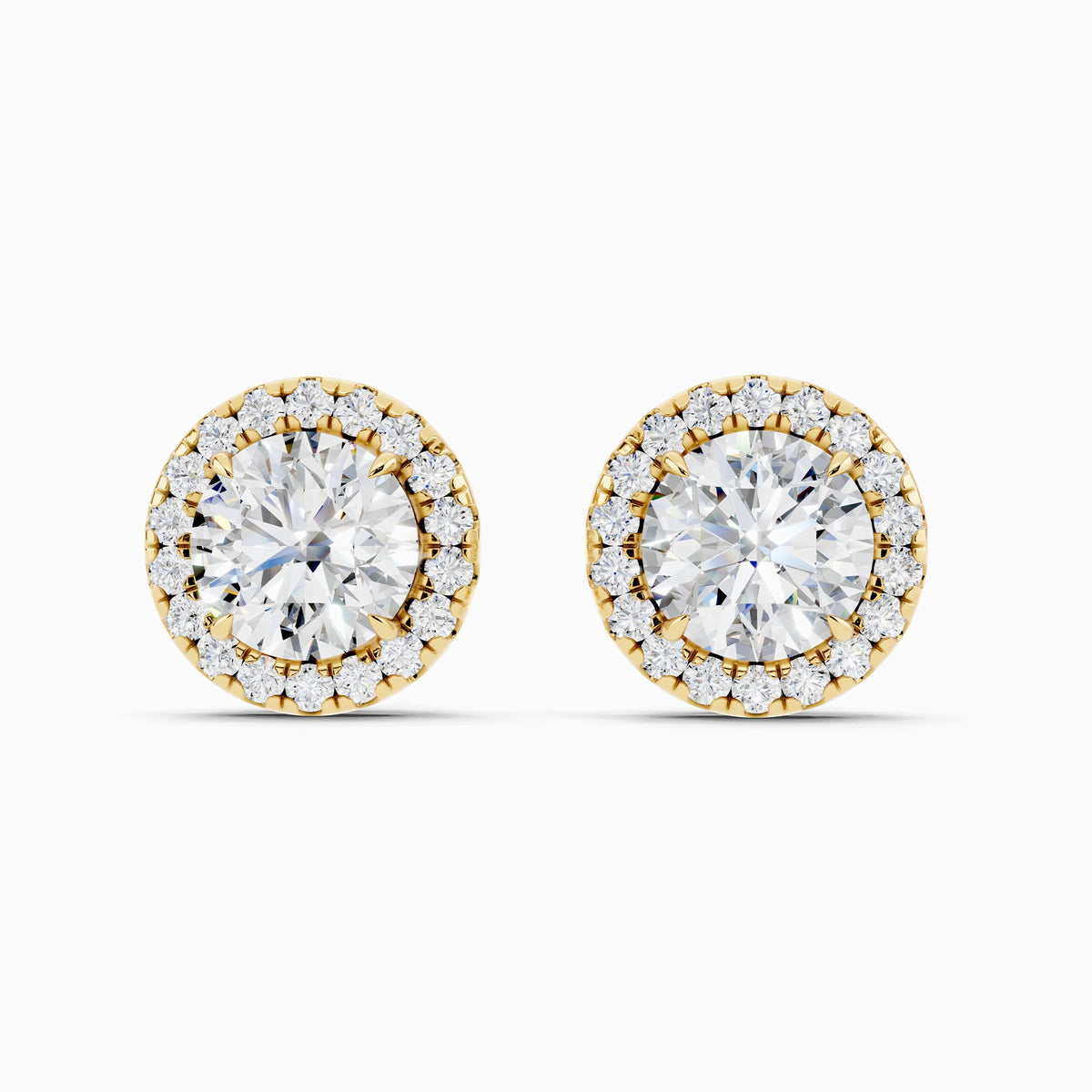 Astrantia Round Cut Halo Earring