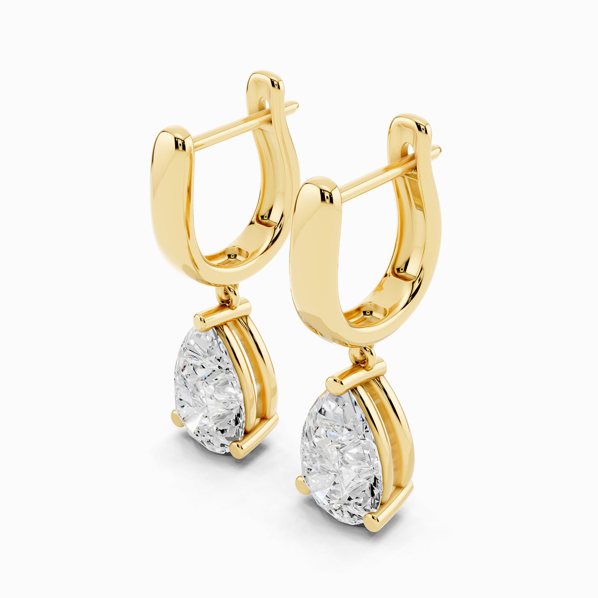Oxalis Pear Cut Drop Hoop Earring