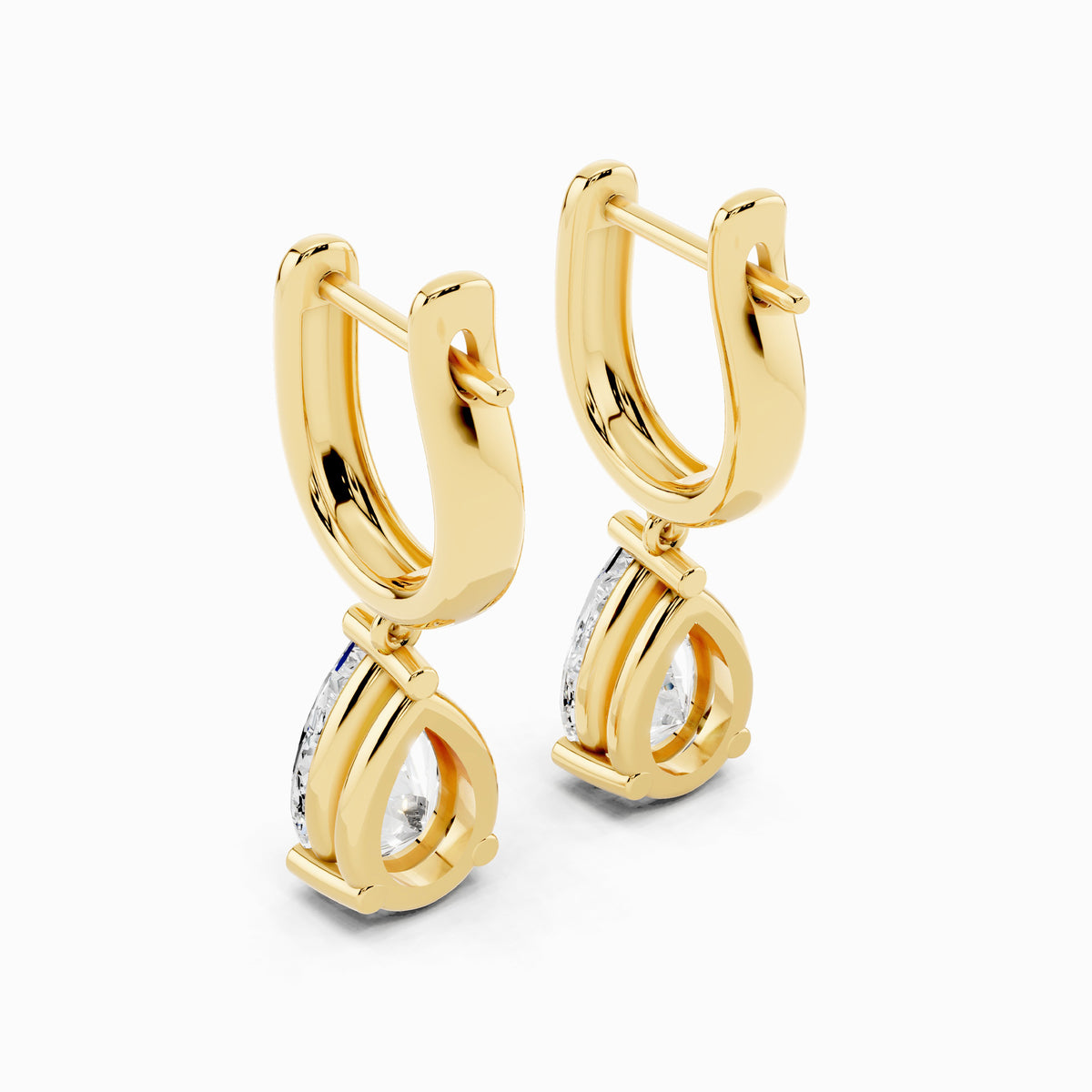 Oxalis Pear Cut Drop Hoop Earring