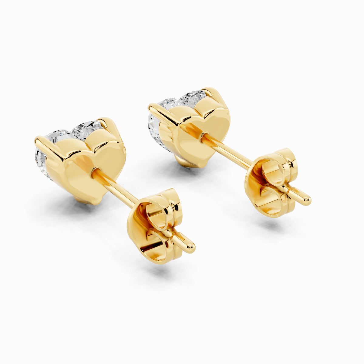 Rosy Heart Cut Stud Earring