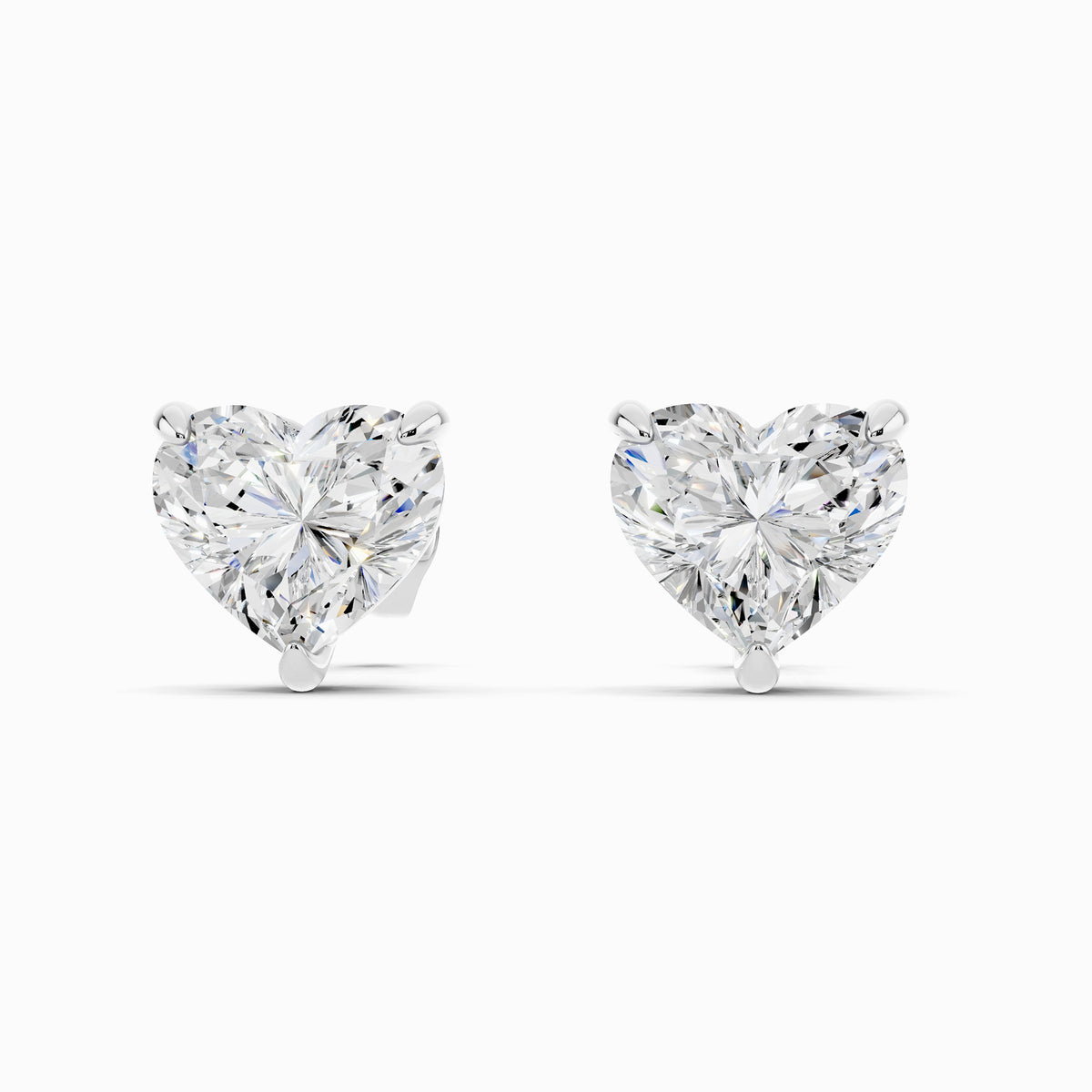 Rosy Heart Cut Stud Earring