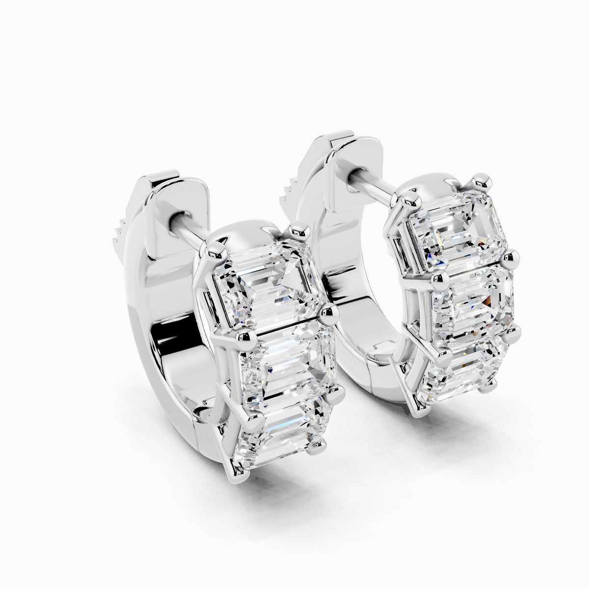 Kunzea Trio Emerald Cut Huggie Earring