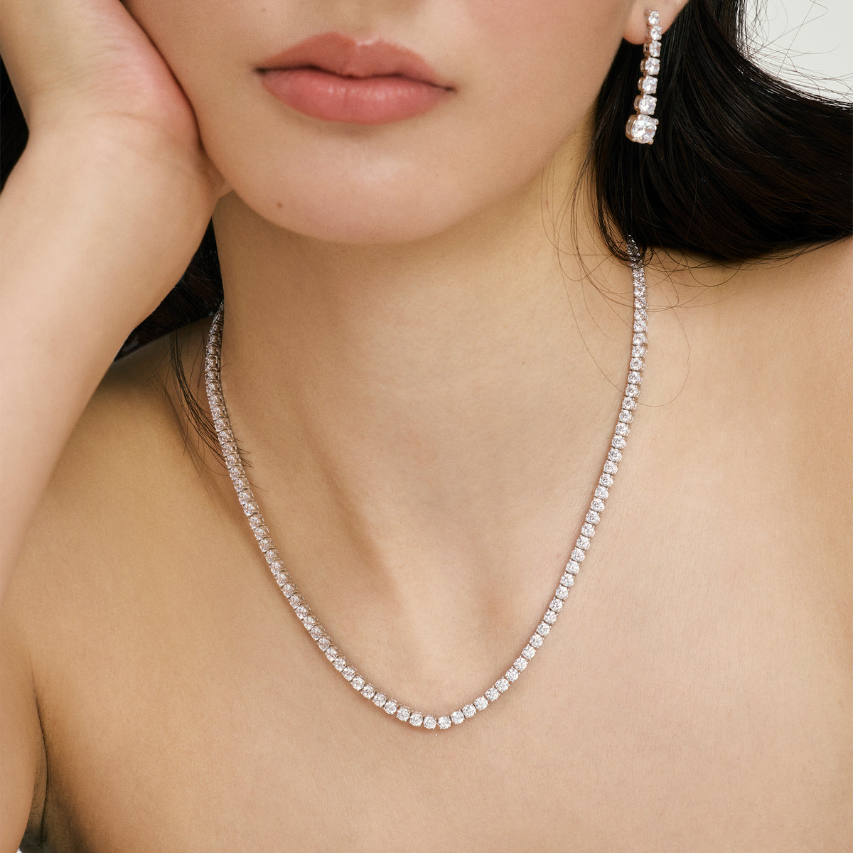 Nigella Round Cut Tennis Necklace