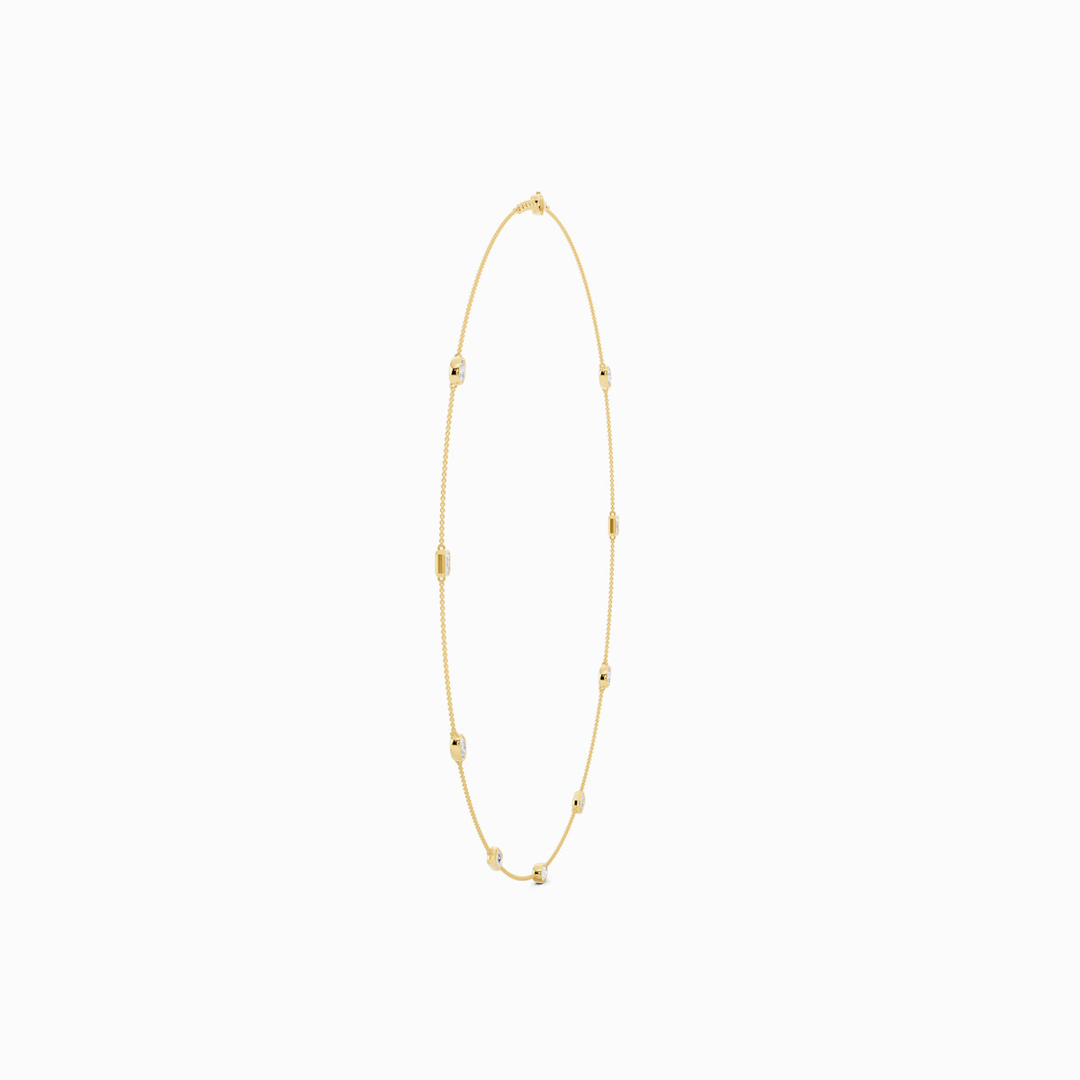 Poppy Oval & Emerald Cut Station Necklace