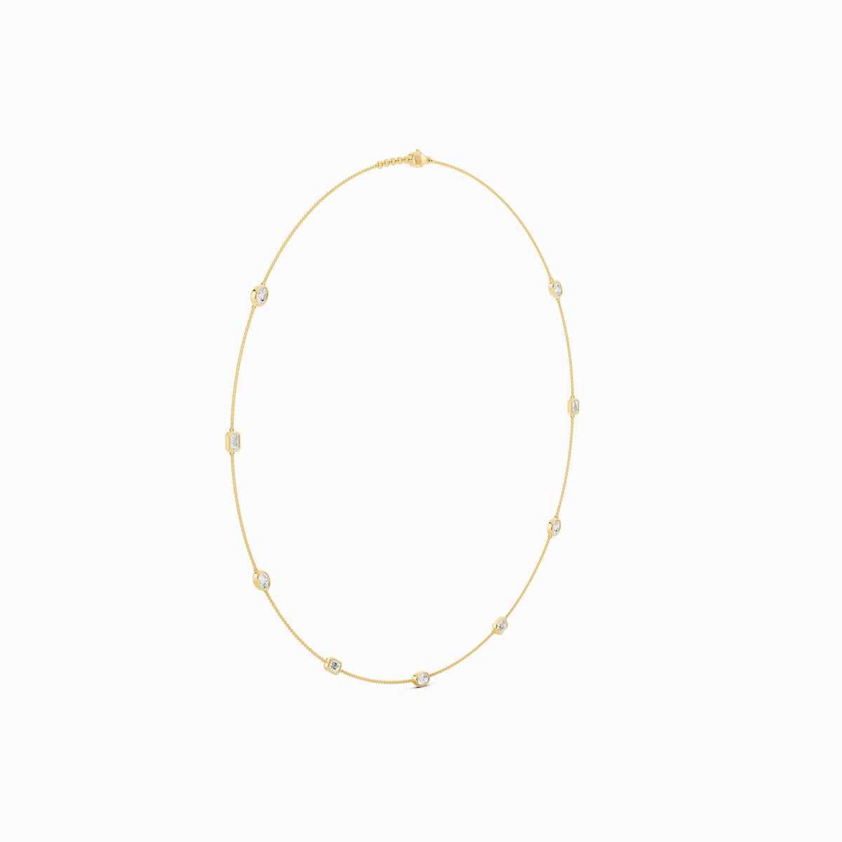 Poppy Oval & Emerald Cut Station Necklace