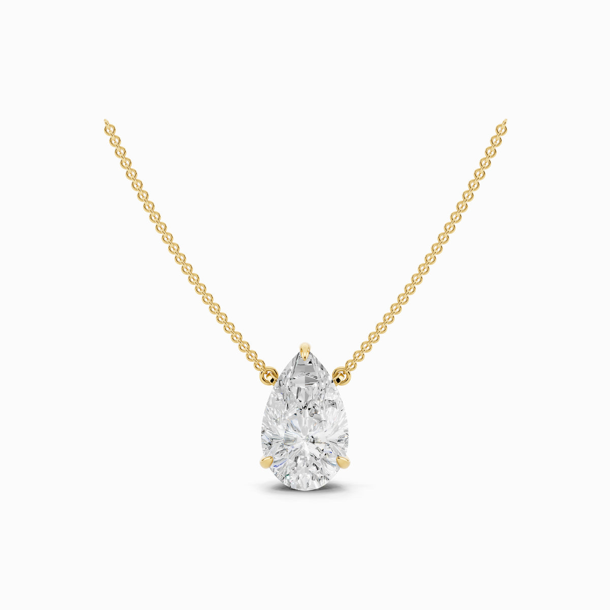 Petunia Pear Cut Solitaire Pendant