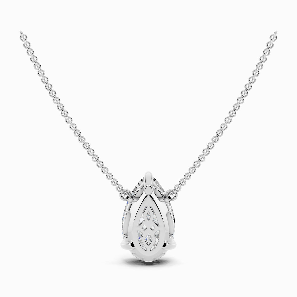 Petunia Pear Cut Solitaire Pendant