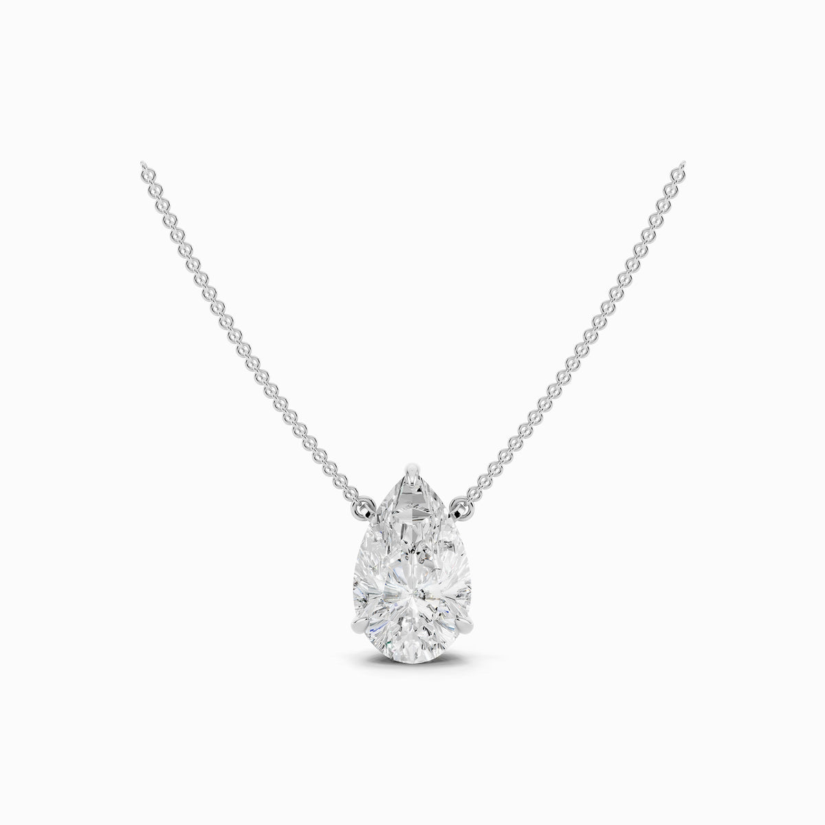 Petunia Pear Cut Solitaire Pendant