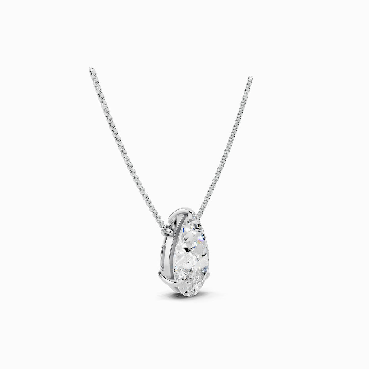 Petunia Pear Cut Solitaire Pendant
