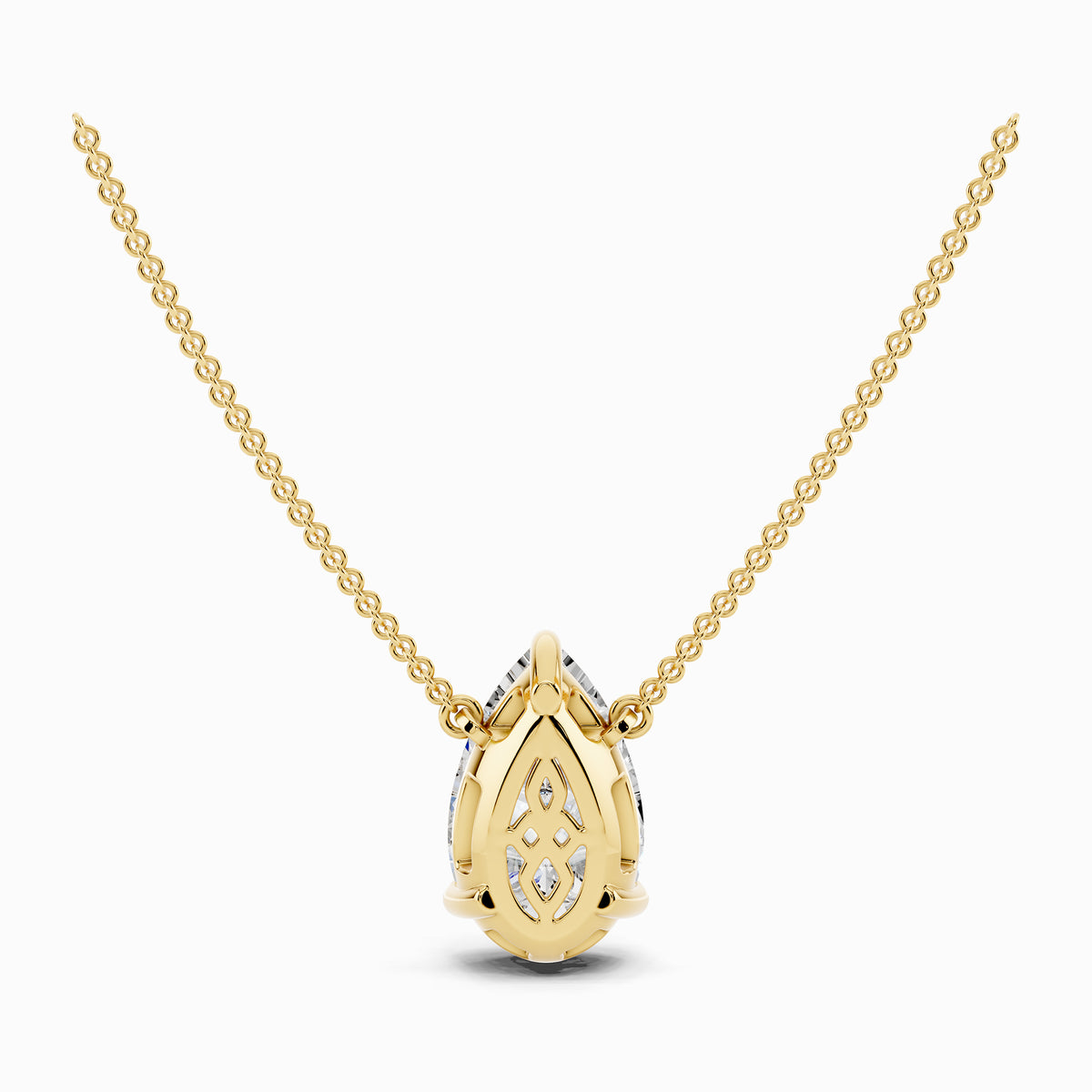 Petunia Pear Cut Solitaire Pendant